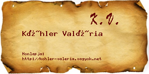 Köhler Valéria névjegykártya