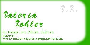 valeria kohler business card